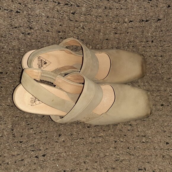 JOHN FLUEVOG-On Course Starboard Ward-Distressed Beige Heels-Sz 8.5-NM - Picture 7 of 10